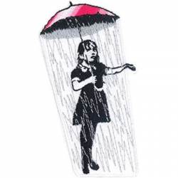 Banksy's Graffiti Umbrella Girl - Embroidered Iron-On Patch