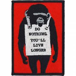 Banksy's Graffiti Do Nothing Monkey - Embroidered Iron-On Patch