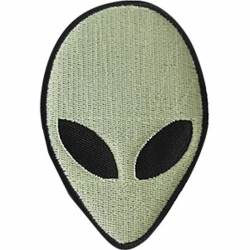 Green Alien Glow In The Dark - Embroidered Iron-On Patch