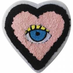 Heart Eye Chenille  - Embroidered Iron-On Patch