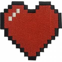 Bitmap Heart - Embroidered Iron-On Patch