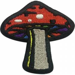 Rainbow Mushroom - Embroidered Iron-On Patch