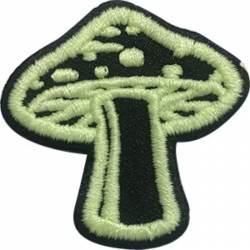 Glow In The Dark Mushroom - Embroidered Iron-On Patch