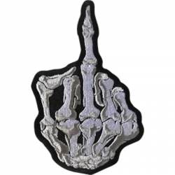 Skeletons Fuck You Middle Finger - Embroidered Iron-On Patch