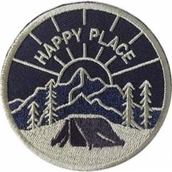 Camping Outdoors My Happy Place - Embroidered Iron-On Patch