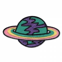 Rainbow Planet - Embroidered Iron-On Patch