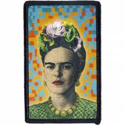 Frida Kahlo Pixel Mosaic - Embroidered Iron-On Patch