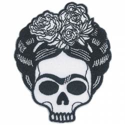 Frida Kahlo Skull - Embroidered Iron-On Patch