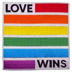 LGBTQ+ Love Wins Rainbow Flag Large Oversized - Embroidered Iron-On Patch