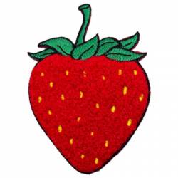 Chenille Strawberry - Embroidered Iron-On Patch