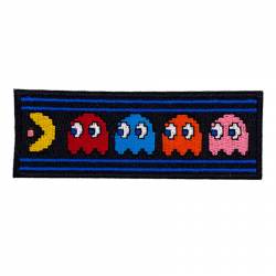 Pac-Man Chased by Ghosts - Embroidered Iron-On Patch