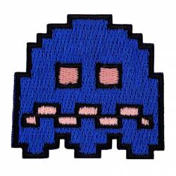 Pac-Man Blue Ghost - Embroidered Iron-On Patch
