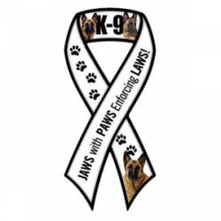 K-9 Jaws And Paws Enforcing Laws - Ribbon Magnet