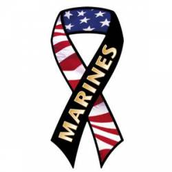Marines & American Flag - Ribbon Magnet