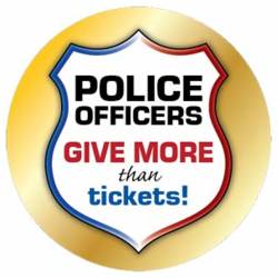 Police Officers Give More Than Tickets - Circle Magnet