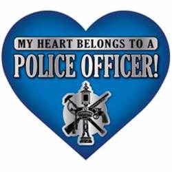 My Heart Belongs To A Police Officer - Heart Magnet