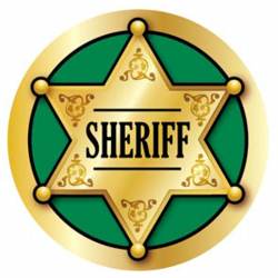 6 Point Sheriff Officer Badge - Circle Magnet
