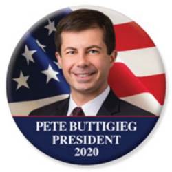 Pete Buttigieg President 2020 Flag Portrait - Campaign Button
