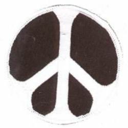 Black & White Peace Sign - Embroidered Iron-On Patch