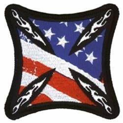 United States Flag Iron Cross - Embroidered Iron-On Patch