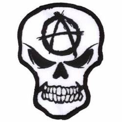 Anarchy Logo Skull - Embroidered Iron-On Patch