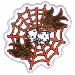 Spider Web Swallows Die - Embroidered Iron-On Patch