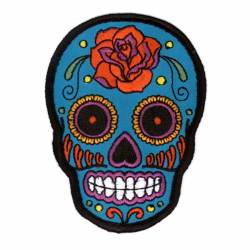 Rose Sugar Skull - Embroidered Iron-On Patch