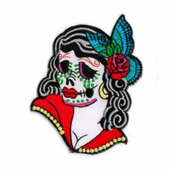 Sunny Buick Lady Sugar Skull - Embroidered Iron-On Patch