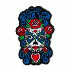 Butterfly Eyes Sugar Skull - Embroidered Iron-On Patch