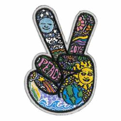 Celestial Peace Hand Sign - Embroidered Iron-On Patch