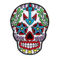 Ancre Sugar Skull - Embroidered Iron-On Patch
