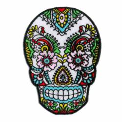Lace Sugar Skull - Embroidered Iron-On Patch