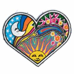 Moon Sun Heart - Embroidered Iron-On Patch