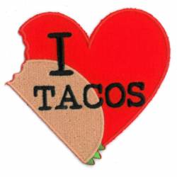 I Love Tacos - Embroidered Iron-On Patch