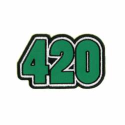 420 4:20 Script Text - Embroidered Iron-On Patch