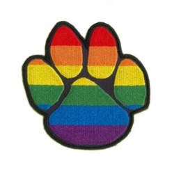 Rainbow Paw - Embroidered Iron-On Patch