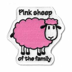 Pink Sheep Of The Family - Embroidered Iron-On Patch