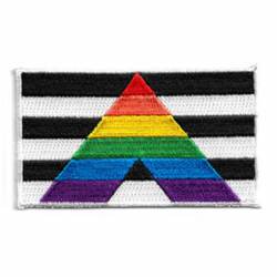 Straigh Ally Rainbow Flag Patch - Embroidered Iron-On Patch