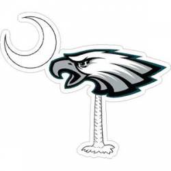 Philadelphia Eagles White Left Facing Palmetto Flag - Sticker