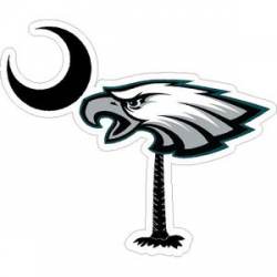 Philadelphia Eagles Black Left Facing Palmetto Flag - Sticker