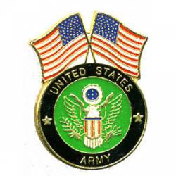 United States Army & American Flag - Lapel Pin