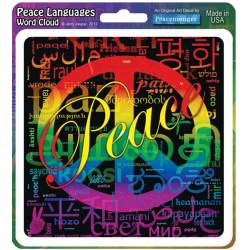 Peace Sign Peace Languages Word Cloud - Vinyl Sticker