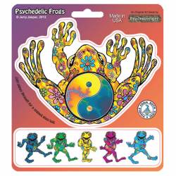 Psychedelic Frogs Yin Yang - Vinyl Sticker