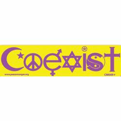 Yellow Coexist - Mini Sticker