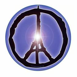 Peace in France Eiffel Tower - Vinyl Sticker