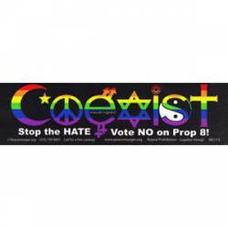 Rainbow Coexist Equal Rights No Hate Full - Mini Sticker