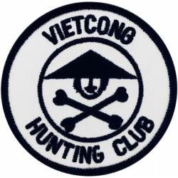 Viet Cong Hunting Club Black & White - Embroidered Iron-On Patch
