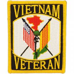 Vietnam Veteran American Vietnam Flag Cross - Embroidered Iron-On Patch