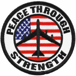 United States Of America Peace Through Strength - Embroidered Iron-On Patch