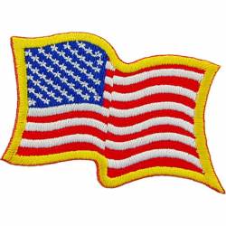 United States Of America American Flag Wavy - Embroidered Iron-On Patch